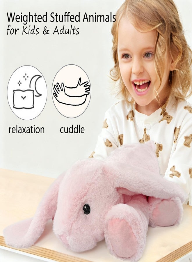 JUSTQUNSEEN 4.5 Lbs Weighted Stuffed Animals 22" Soft Pink Rabbit Plush Weighted Bunny Plush Toys for Kids and Adults Cute and Huggable Plush Toy Gifts for Comfort and Relaxation (Bunny) - Image 2